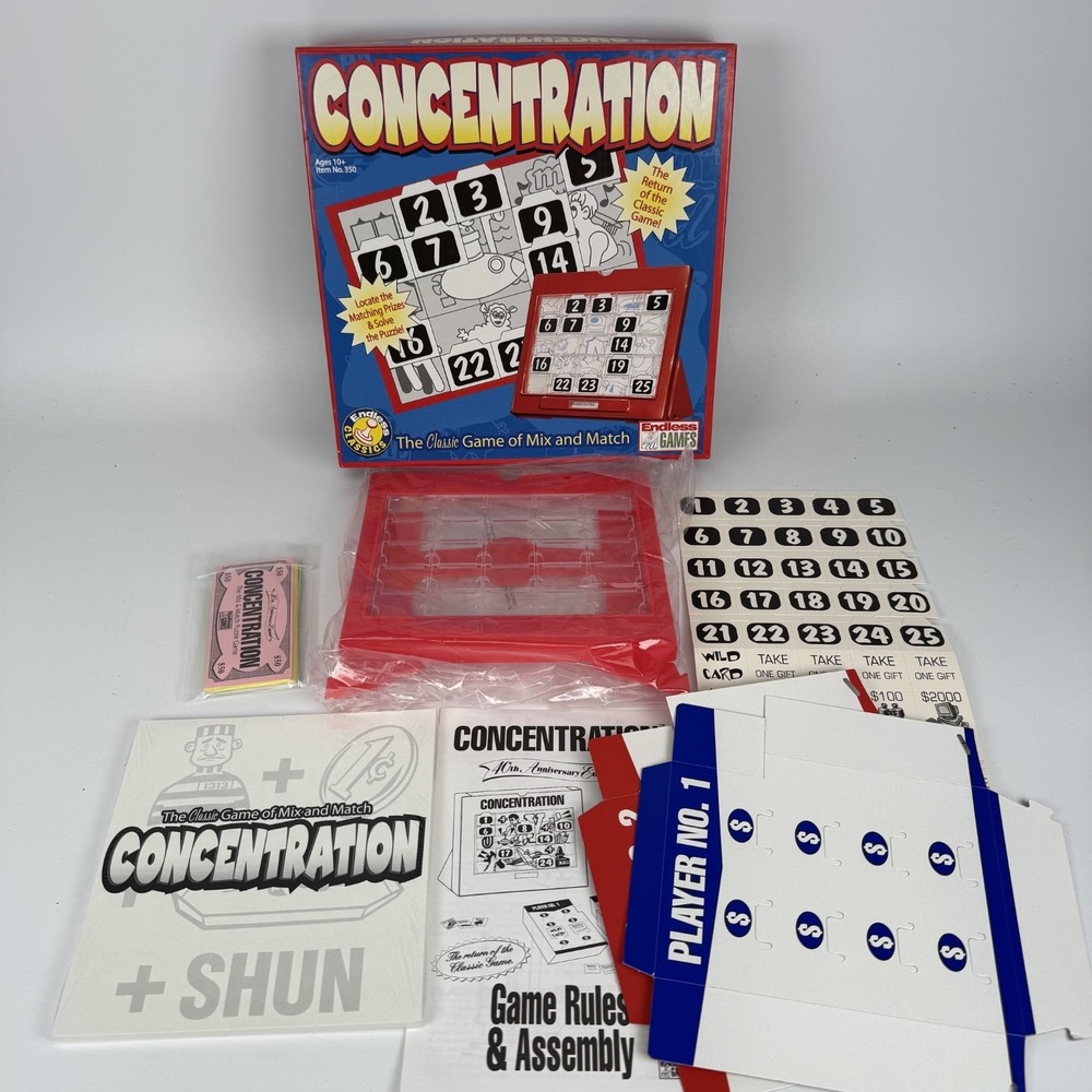 2002 Concentration Game by Endless Games Complete Great Condition NEW‎ OPEN BOX